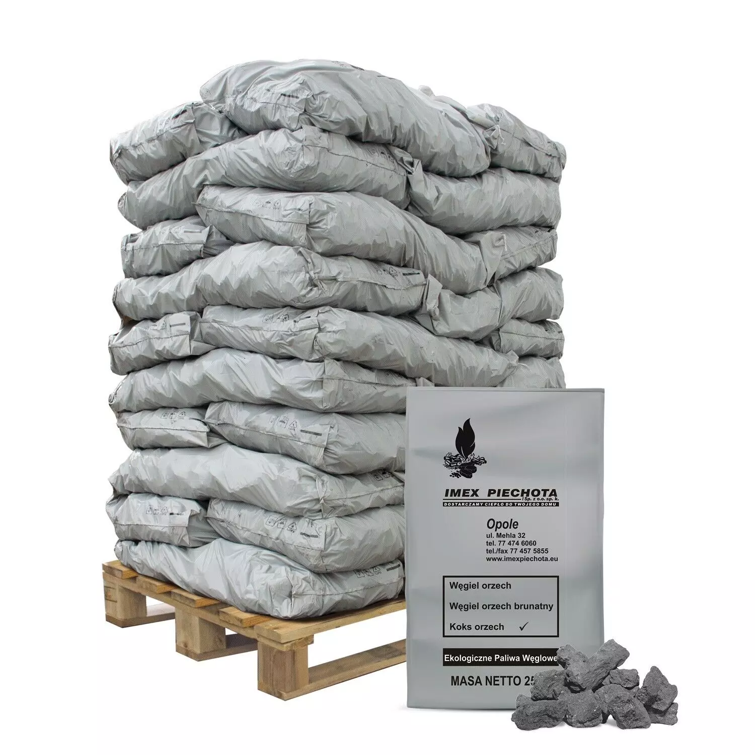 Anmag Kokskohle 20-40mm 25kg x 30 Sack 750kg Palette